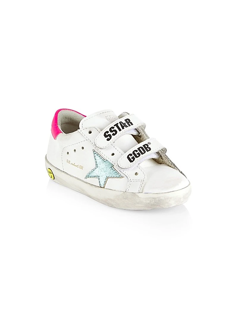 Little Girl's Old School Leather Sneakers