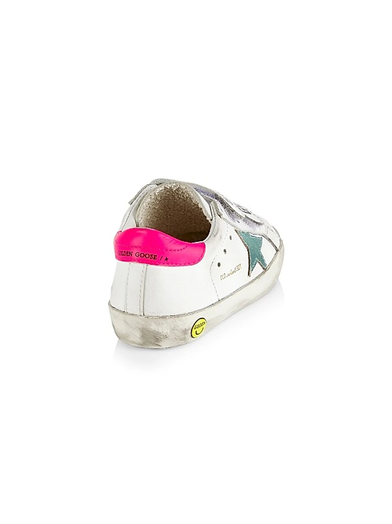 Little Girl's Old School Leather Sneakers