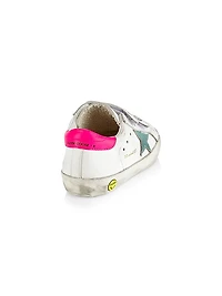 Little Girl's Old School Leather Sneakers