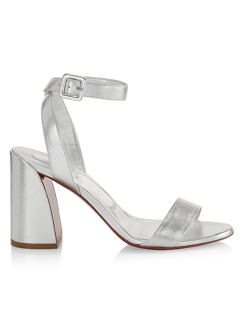 Miss Sabina 85 Metallic Leather Ankle Strap Sandals