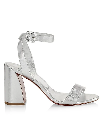 Miss Sabina 85 Metallic Leather Ankle Strap Sandals