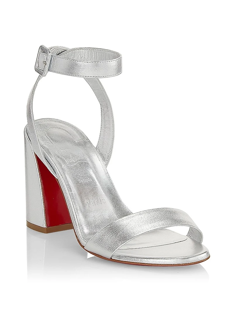 Miss Sabina 85 Metallic Leather Ankle Strap Sandals