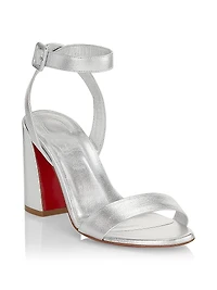 Miss Sabina 85 Metallic Leather Ankle Strap Sandals