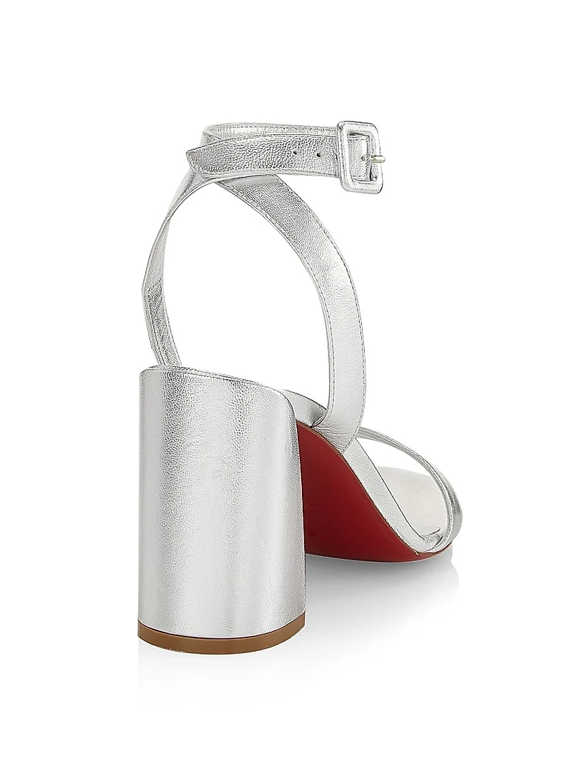 Miss Sabina 85 Metallic Leather Ankle Strap Sandals