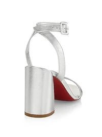 Miss Sabina 85 Metallic Leather Ankle Strap Sandals