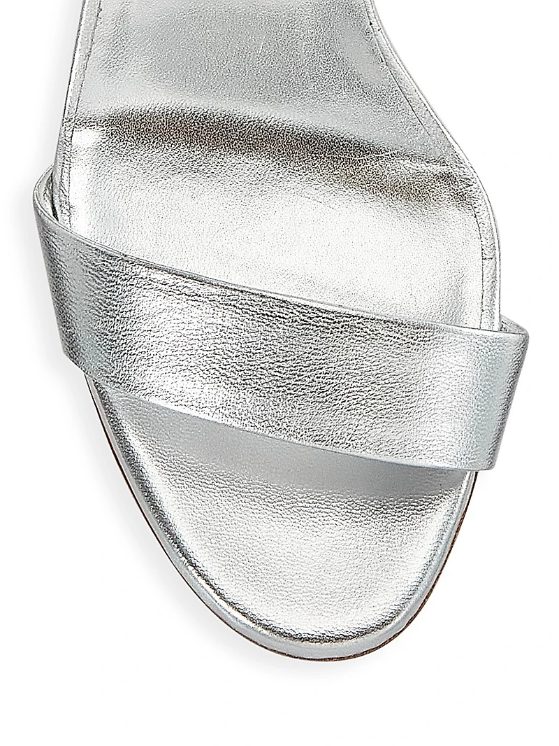 Miss Sabina 85 Metallic Leather Ankle Strap Sandals