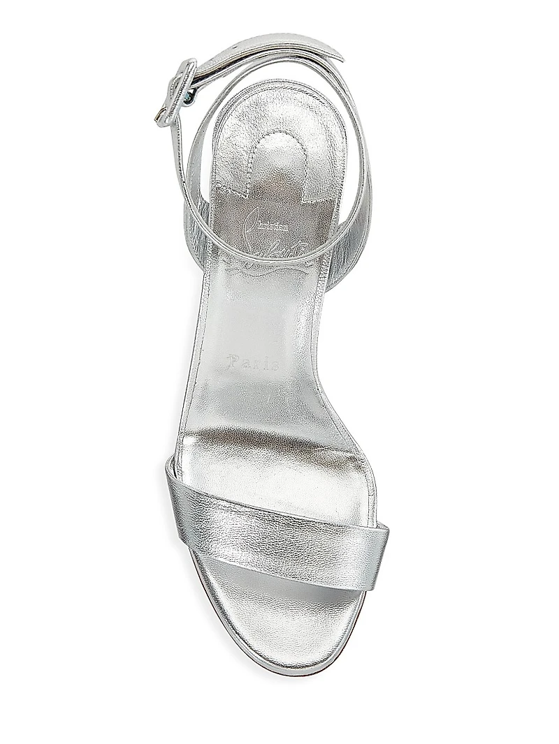 Miss Sabina 85 Metallic Leather Ankle Strap Sandals
