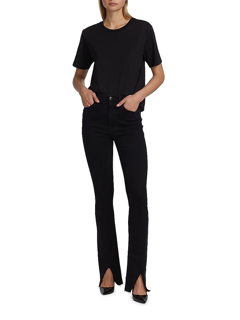 Maya High-Rise Straight-Leg Split Jeans