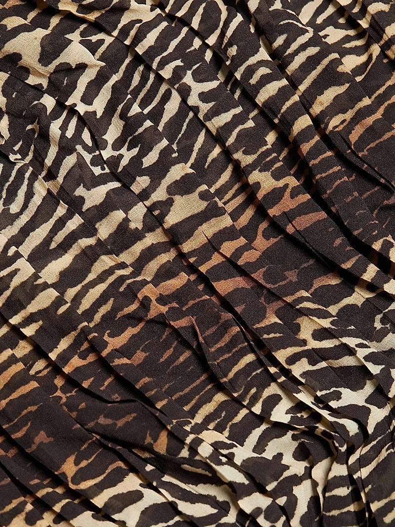 Golden Leopard Stretch-Silk Minidress