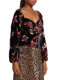 Bridgette Floral Velvet Blouse