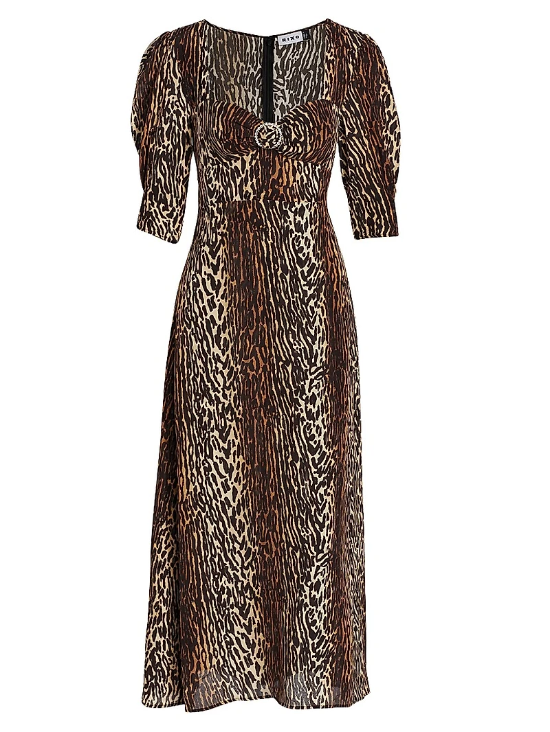 Karen Leopard Midi-Dress