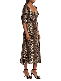 Karen Leopard Midi-Dress