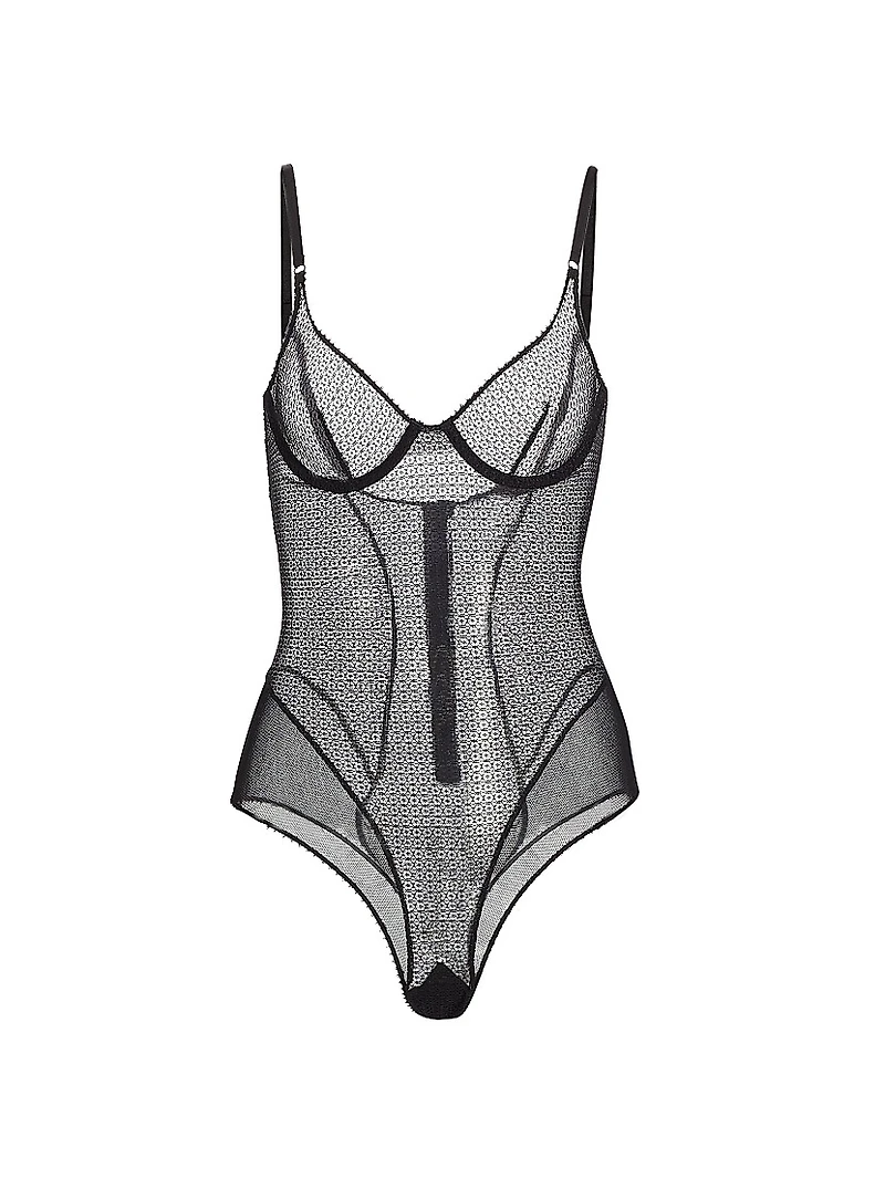 Sheer Crochet Mesh Bodysuit