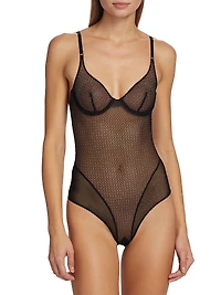 Sheer Crochet Mesh Bodysuit