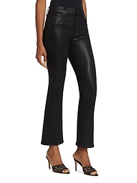 Claudine Faux Leather Flare Ankle Pants