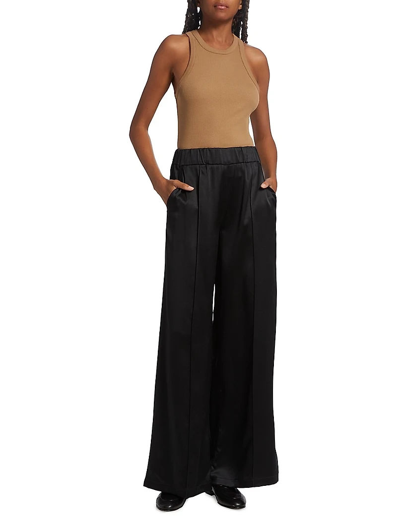 Silk Wide-Leg Pants