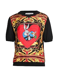 Bunny Short-Sleeve Wool Sweater
