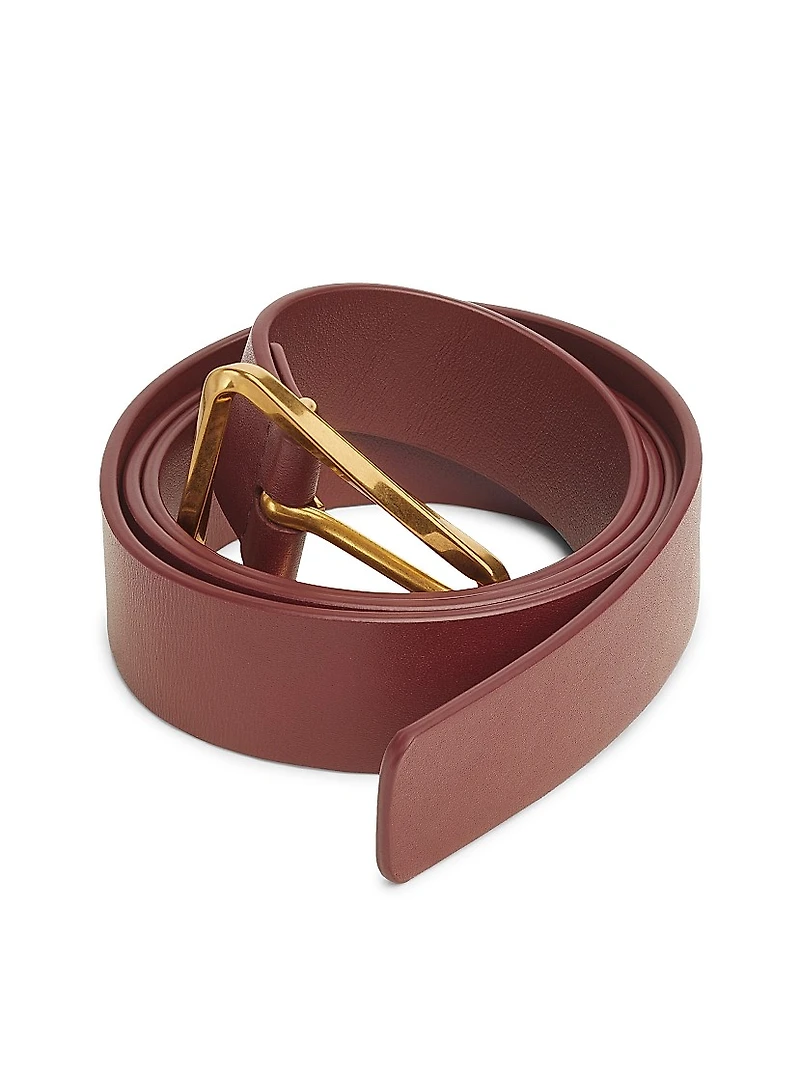 Triangle Buckle Leather Belt