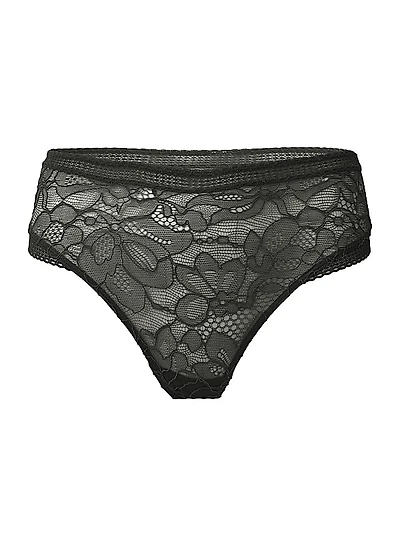 High-Rise Floral Lace Thong