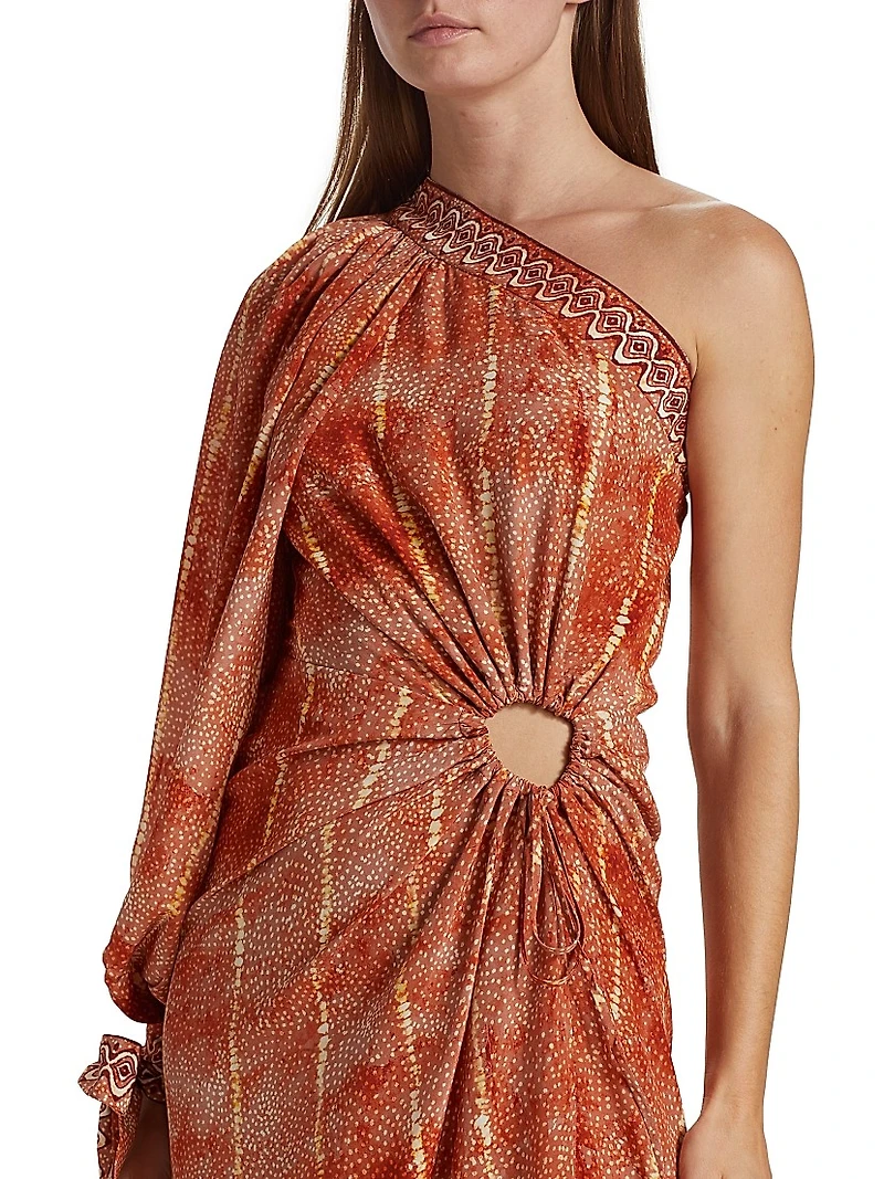 Raiz - R23 Ruba Printed One-Shoulder Maxi Dress