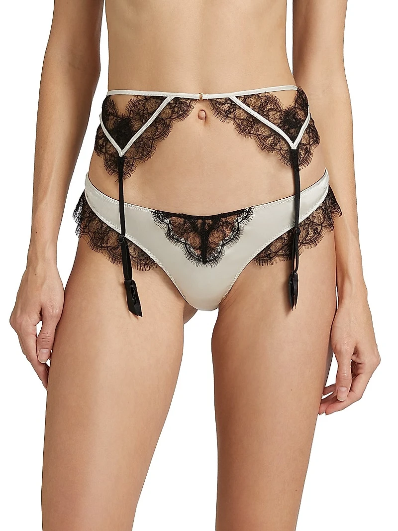 Lace Inset Garter Belt