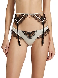 Lace Inset Garter Belt