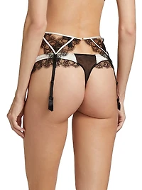 Lace Inset Garter Belt