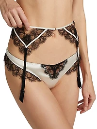 Lace Inset Garter Belt