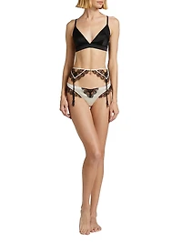 Lace Inset Garter Belt