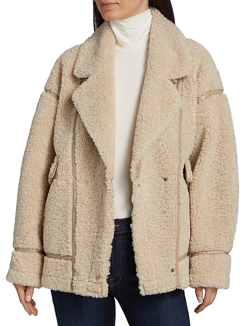 Badu Faux Sherpa Biker Jacket