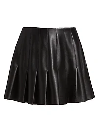Carter Vegan Leather Pleated Miniskirt