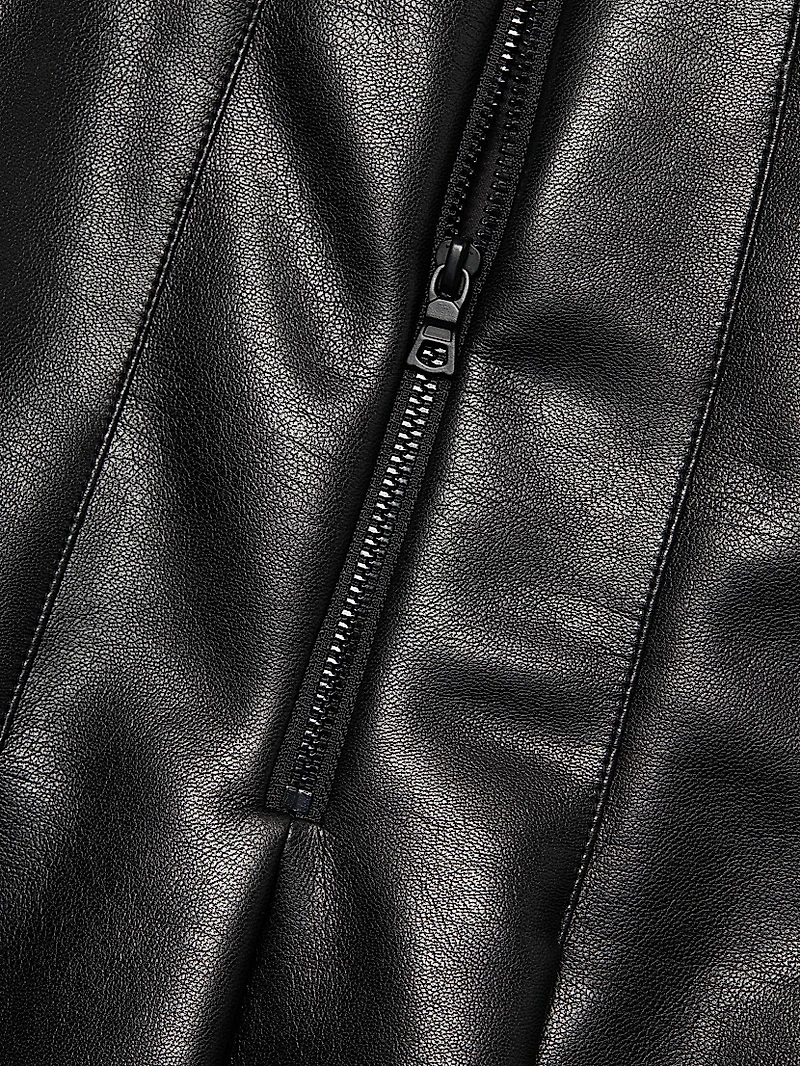 Carter Vegan Leather Pleated Miniskirt