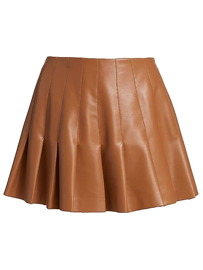 Carter Vegan Leather Pleated Miniskirt