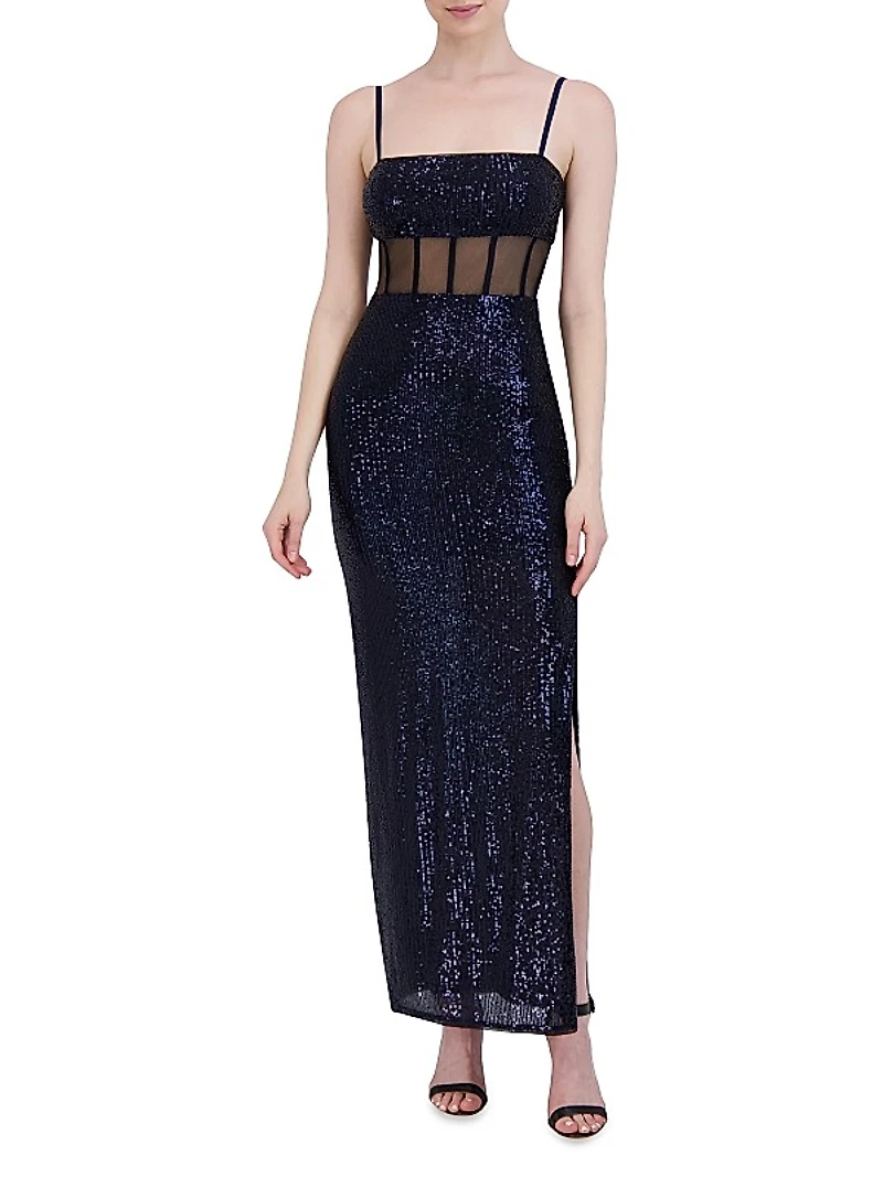 Bustier Sequin Column Gown
