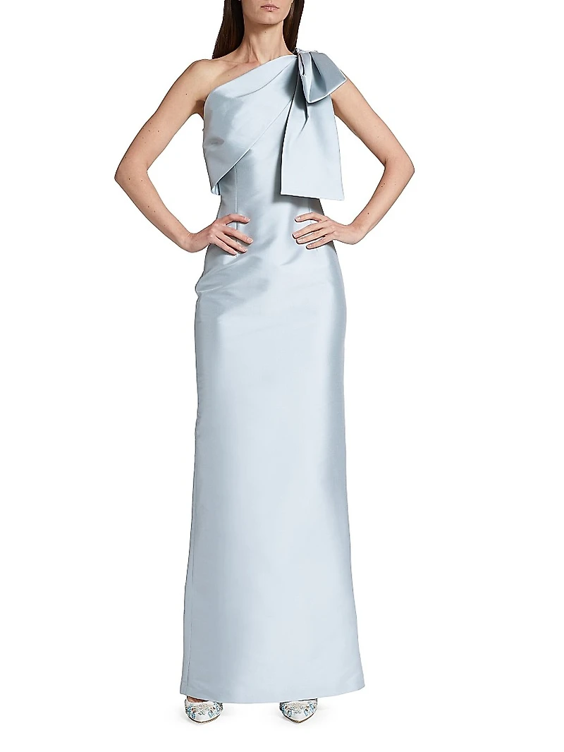 Bonnie Satin One-Shoulder Gown