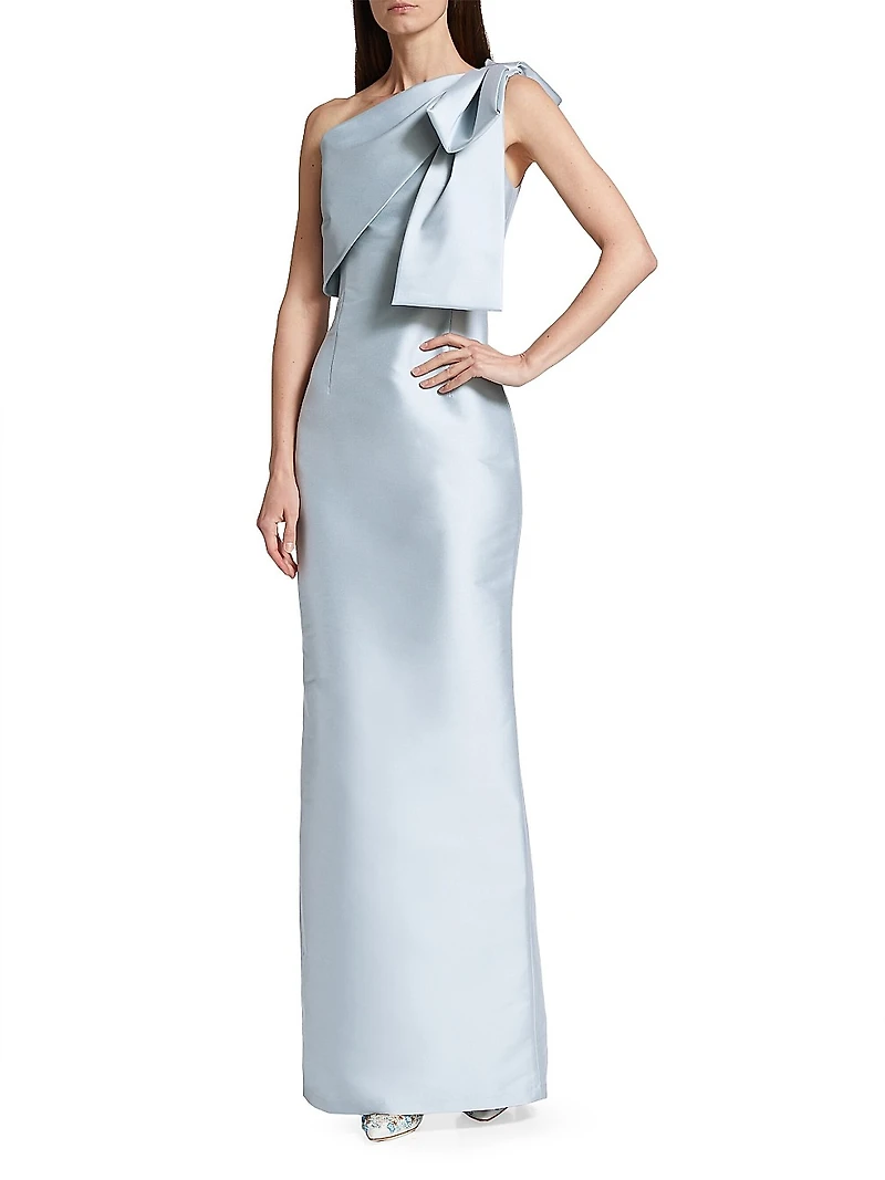 Bonnie Satin One-Shoulder Gown