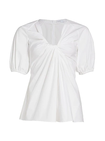 Twist-Front Puff-Sleeve Top