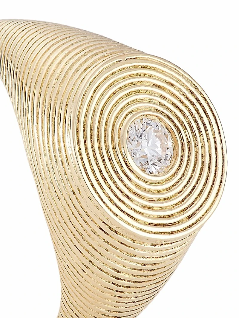 Fluted Signet 14K Gold & Diamond Ring