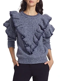 Rene Ruffle-Trim Sweater