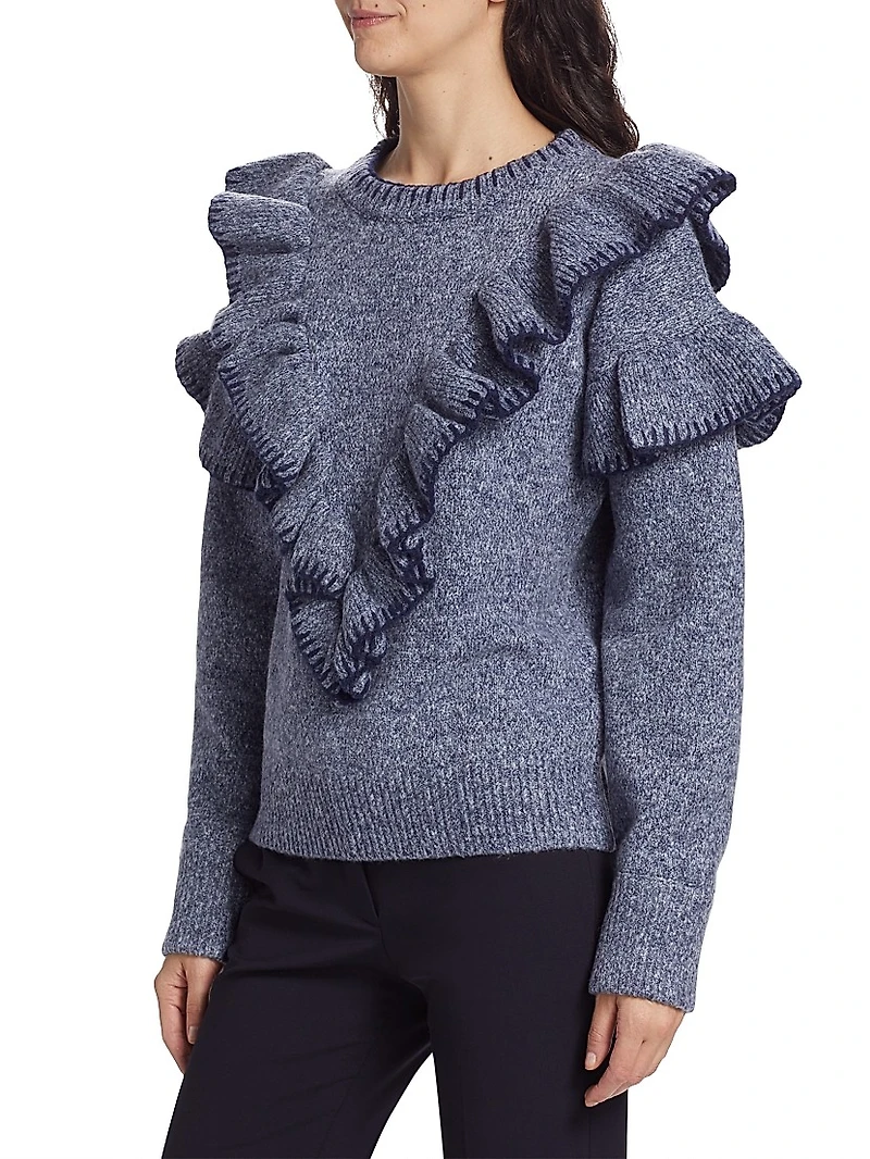Rene Ruffle-Trim Sweater