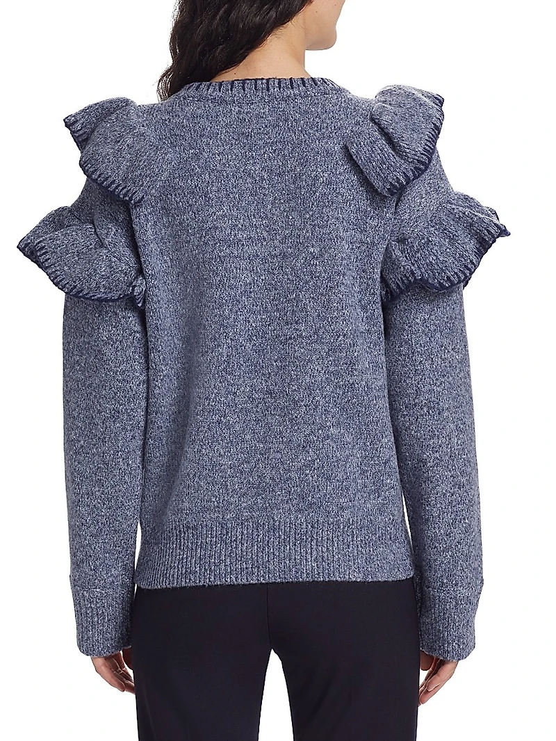 Rene Ruffle-Trim Sweater
