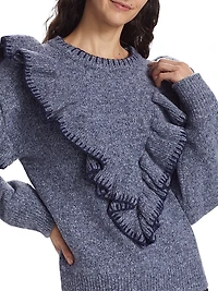 Rene Ruffle-Trim Sweater
