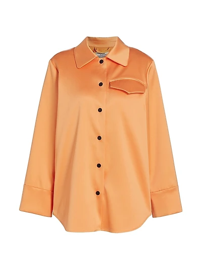 Beryl Satin Button-Up Shirt