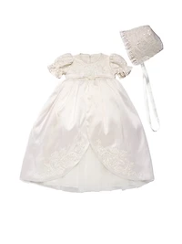 Baby Girl's Embroidered Silk Organza Christening Dress