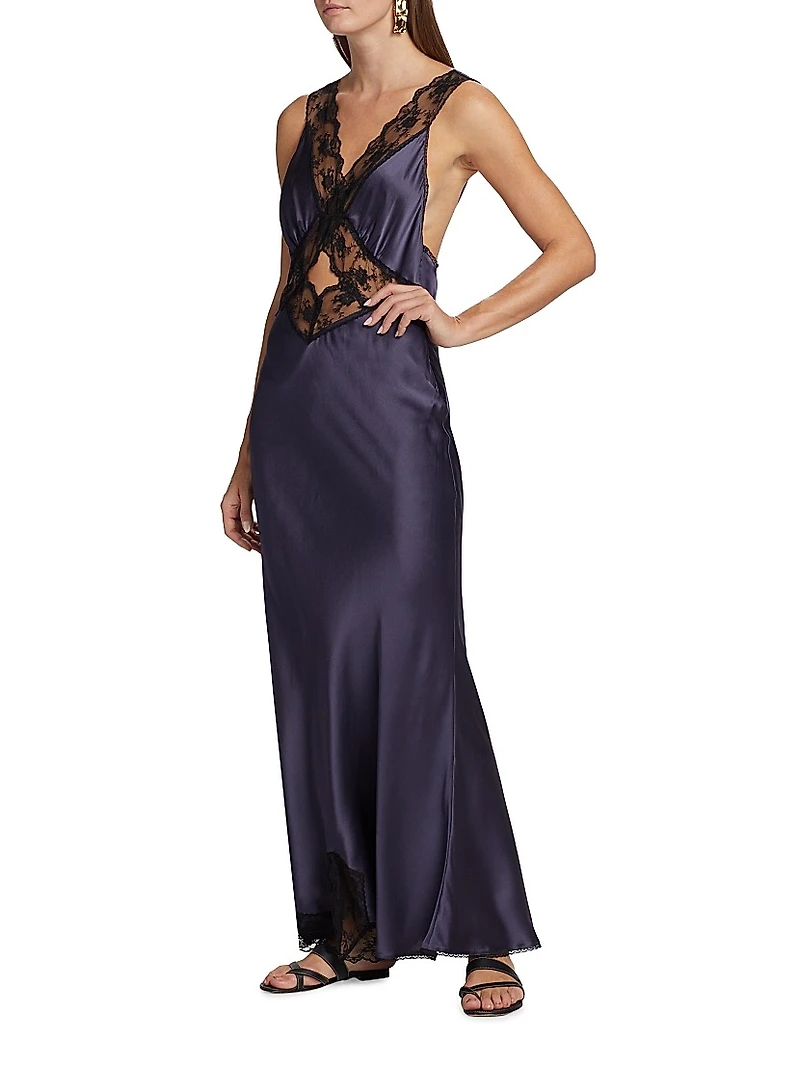 Willa Silk Cut-Out Gown