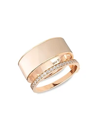 Berbere 18K Rose Gold & 0.29 TCW Diamond Double-Band Ring
