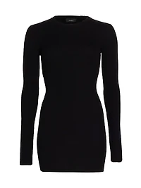 Ribbed Long-Sleeve Minidress