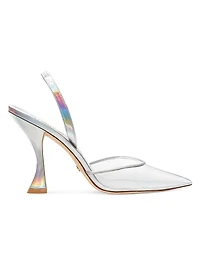 Stuart Xcurve 100 Metallic Leather Slingback Pumps