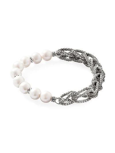 Asli Sterling Silver & 5MM Cultured Freshwater Pearl Extra Small Chain Bracelet