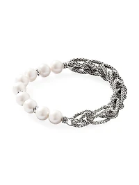 Asli Sterling Silver & 5MM Cultured Freshwater Pearl Extra Small Chain Bracelet